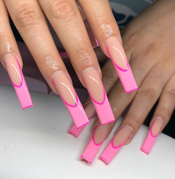 Marvelous Womens Nails Long Pink