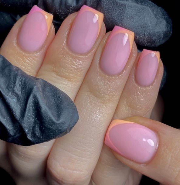 Marvelous Womens Nails Peach And Pink