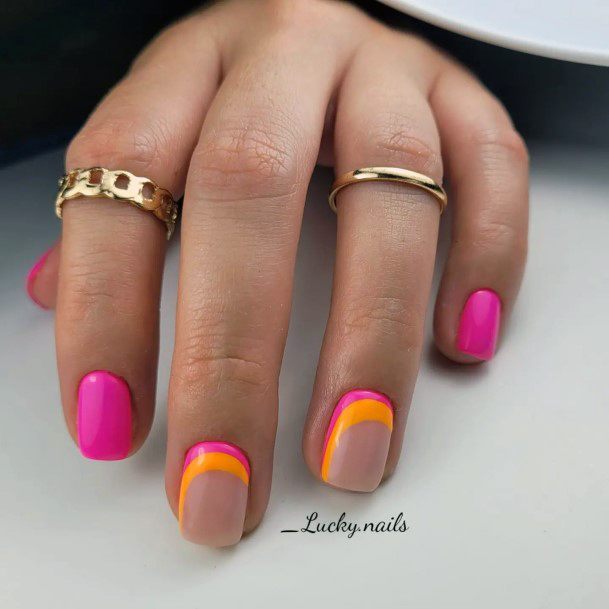 Marvelous Womens Nails Pink And Orange