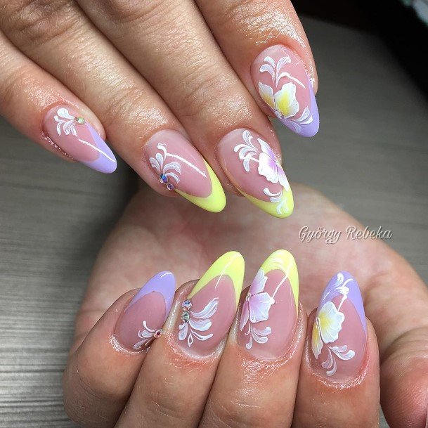 Marvelous Womens Nails Purple And Yellow