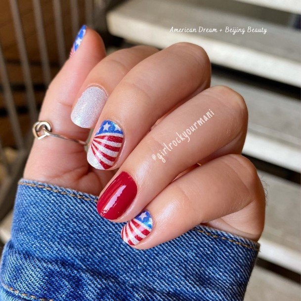 Marvelous Womens Nails Red And Blue