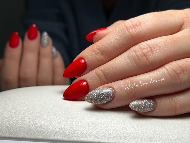 Marvelous Womens Nails Red And Silver