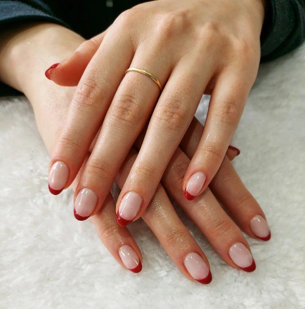 Marvelous Womens Nails Red French Tip