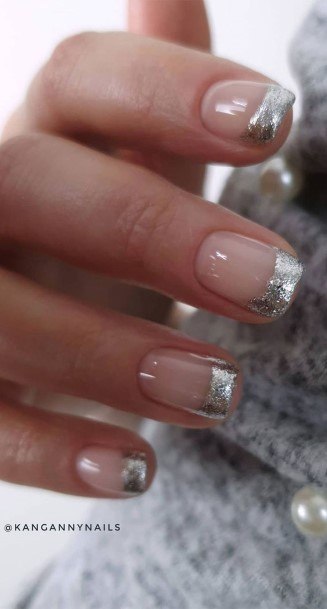 Marvelous Womens Nails Silver French Tip