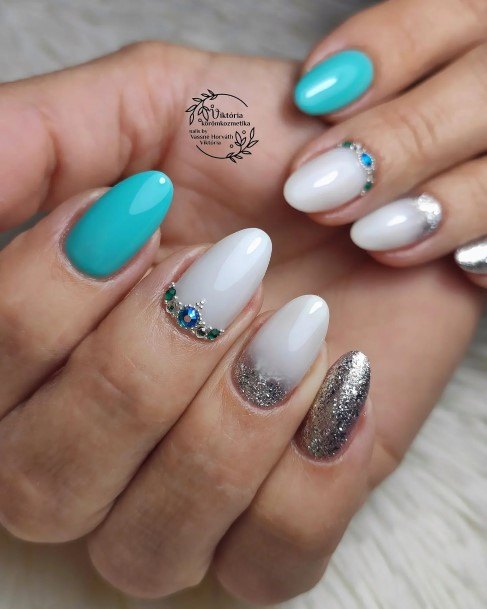 Marvelous Womens Nails Turquoise Ombre