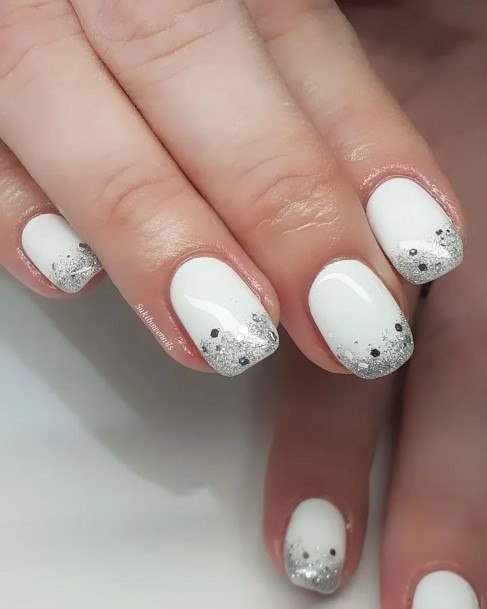 Marvelous Womens Nails White And Silver