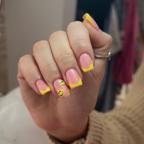 Marvelous Womens Nails Yellow French Tip