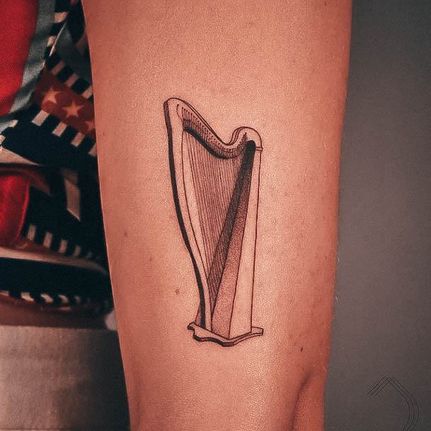 Marvelous Womens Tattoos Harp