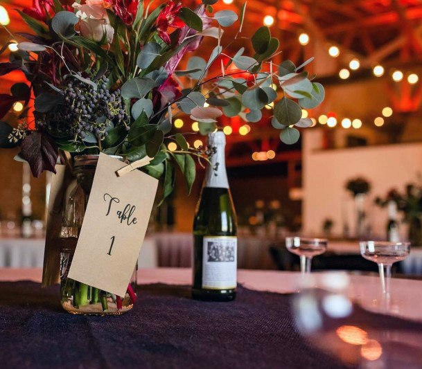 Mason Jar At Beer Table Wedding Decorations