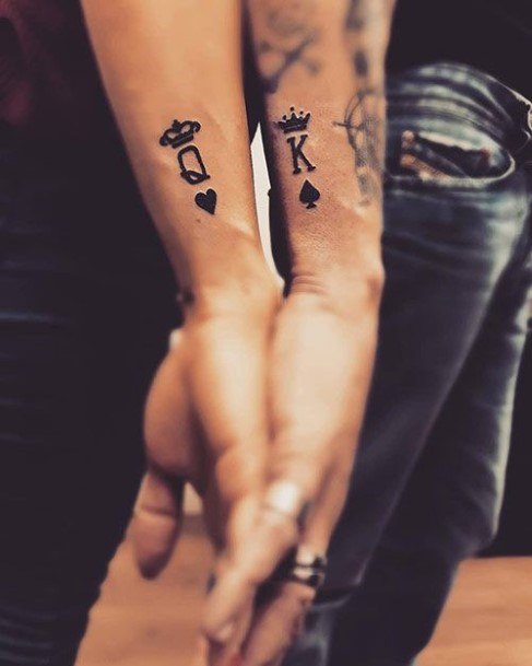 Matching King And Queen Tattoo Wrists