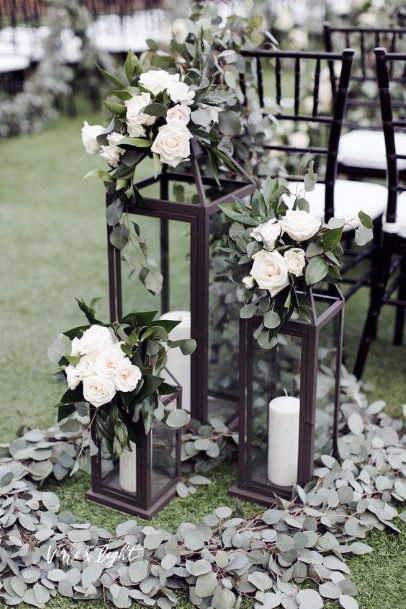 Matte Black Lantern Wedding Decor