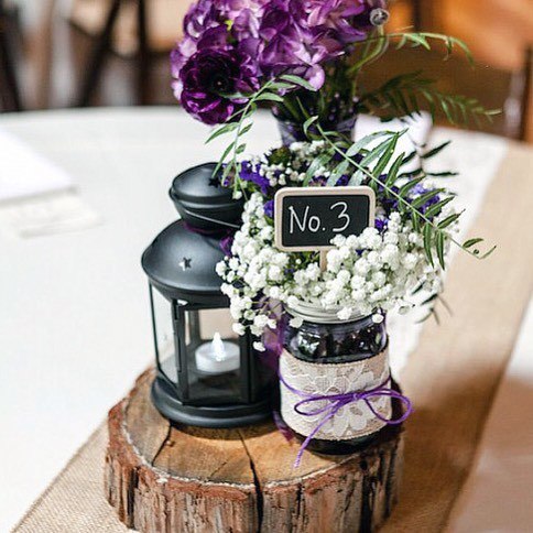 Matte Black Mason Jar Wedding Decorations