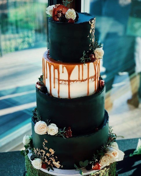 Matte Black Wedding Cake