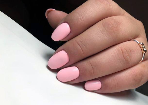 Matte Blush Pink Nails For Women