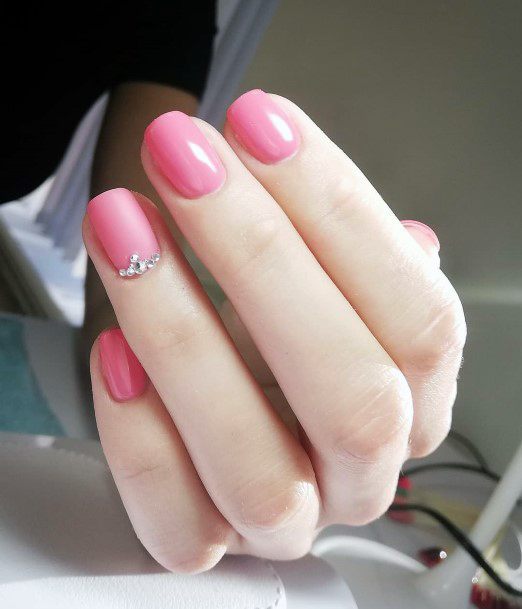 Matte Flushed Pink Nails Women