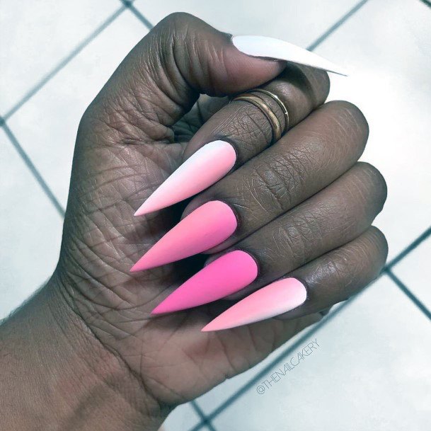 Matte Fuchsia Ombre Nails For Women