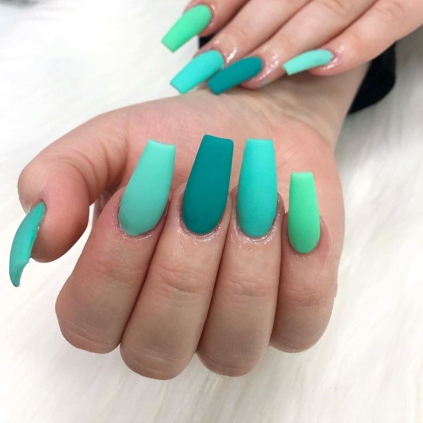 Matte Green Womens Nail Ideas