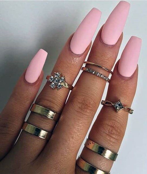 Matte Lilac Pink Nails For Women