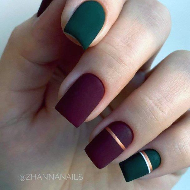 Matte Maroon Nail Feminine Designs