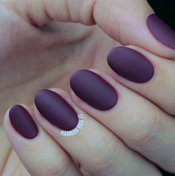 Matte Maroon Nail For Ladies