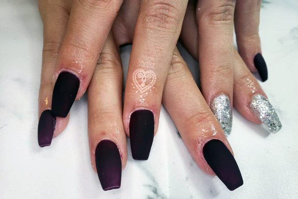 Matte Maroon Womens Nail Designs