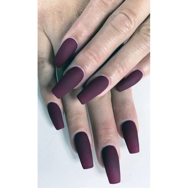 Matte Maroon Womens Nail Ideas