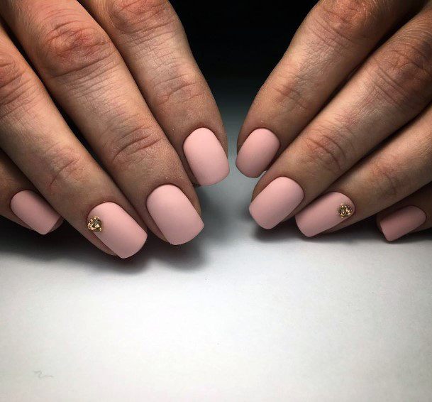 Matte Peach Pink Nails Women