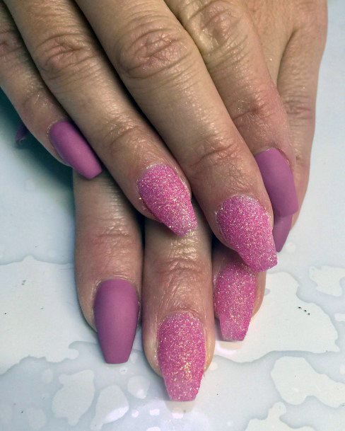 Matte Pink Toned Nails Women