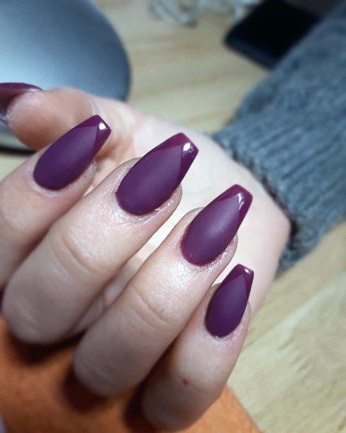 Matte Squocal Dark Purple Nails Women