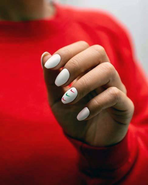Matte White Sport Nails For Women