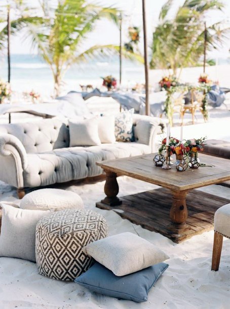 Mediterranean Lounge Seating Beach Wedding Ideas
