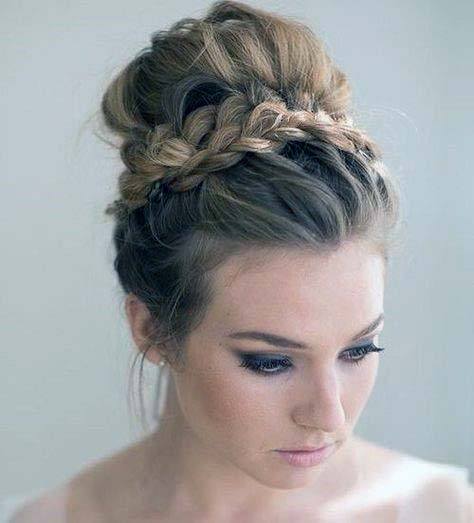 Medium Blonde Female With Formal Updo Braided Bun Hairstyle Ideas