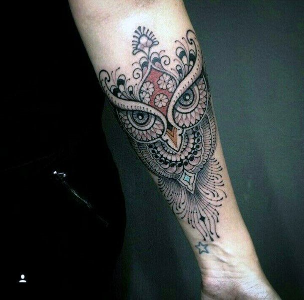 Mehendi Art Owl Tattoo Womens Hands