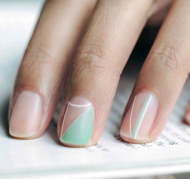 Mellowed Mint Toned Art On Nails Women