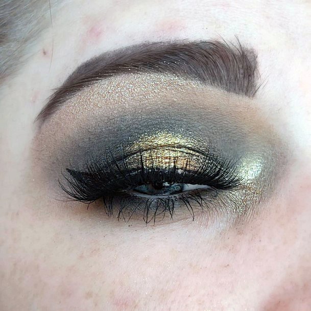 Melting Gold And Grey Eyeshadow Women