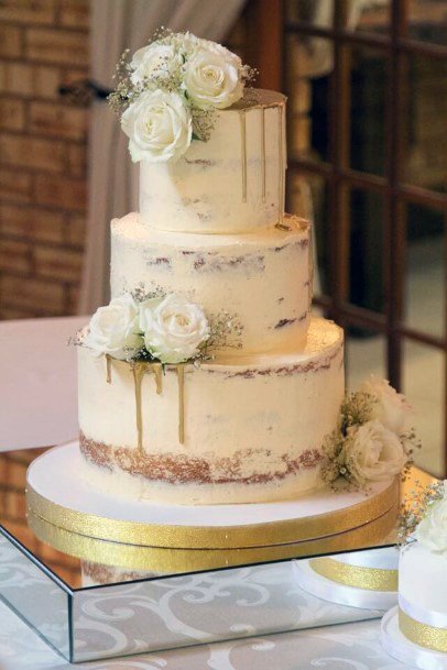 Melting Gold Elegant Wedding Cakes Women