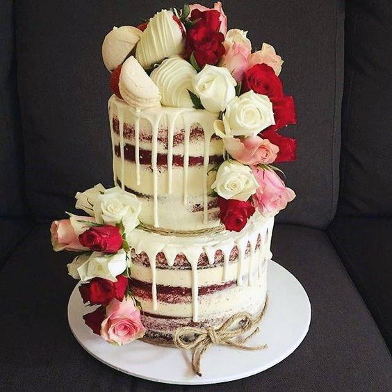 Melting White Icing Red Velvet Wedding Cake