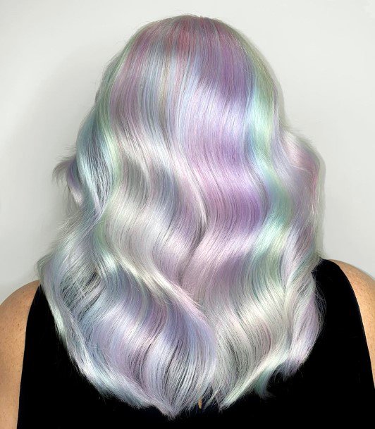 Mesmerizing Long Glossy Multicolored Pastel Womens And Girls Hairstyle