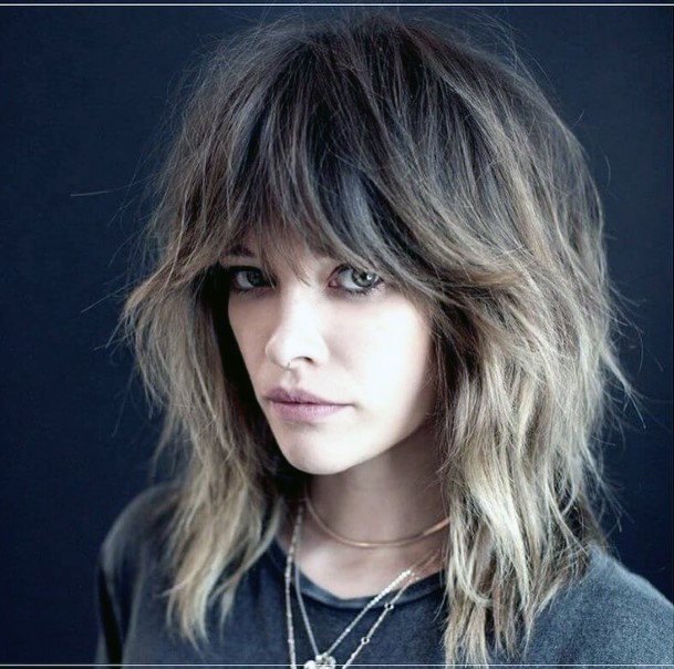 Messy Bang Look Short Hair For Women Lightened Layers