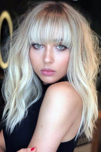 Messy Blonde Hairstyle For Women With Nice Front Bangs Long Hair