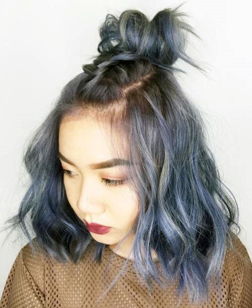 Messy Half Up Top Knot Women