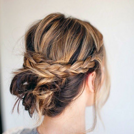 Messy Short Braided Hairstyle Women