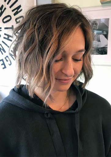 Messy Short Layered Balayage Women