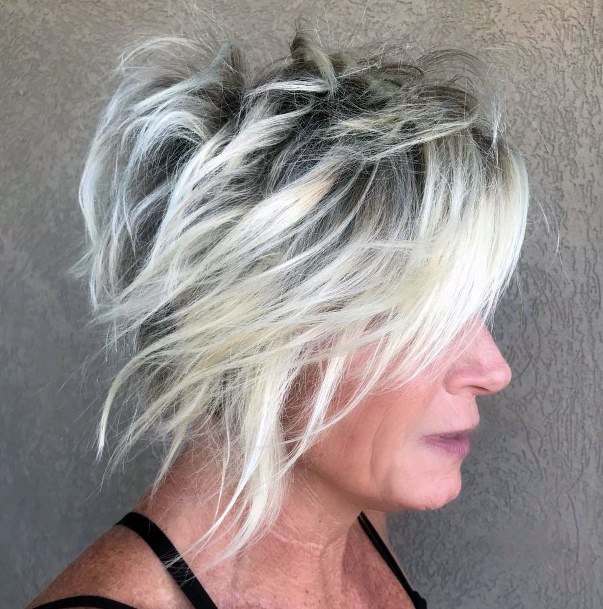 Messy Side Bob Short Haircuts For Women Over 50