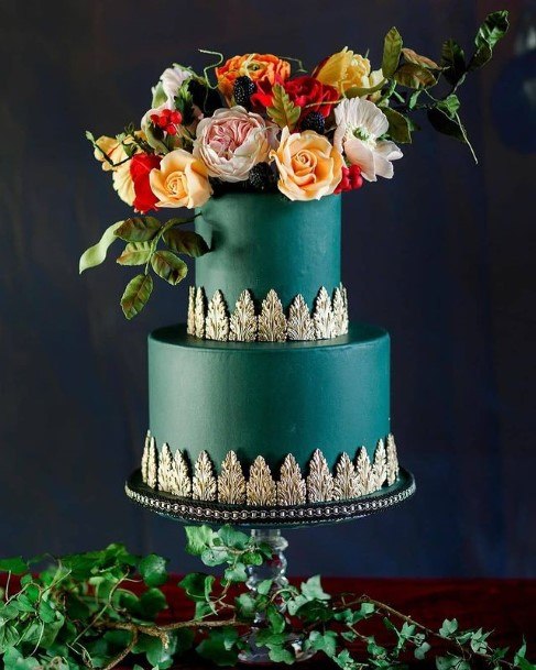 Metallic Blue Beautiful Wedding Cake