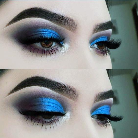 Metallic Blue With Brown Shades Eyeshadow Ideas