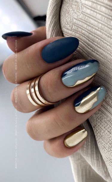 Metallic Gold Female Nail Designs