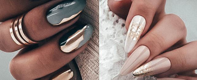 Top 100 Best Metallic Gold Nails For Women – Fingernail Design Ideas