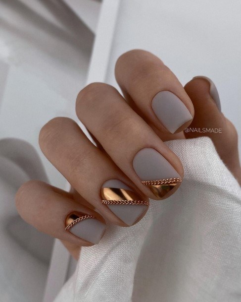 Metallic Gold Womens Nails