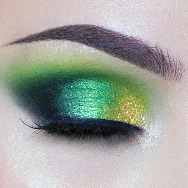 Metallic Green Eyeshadow Women